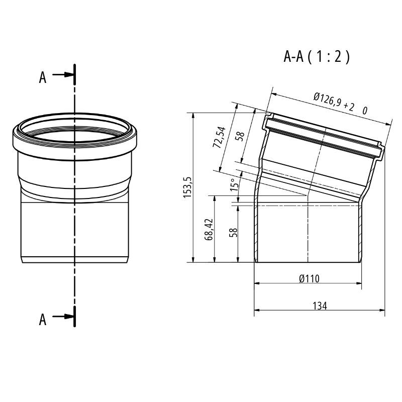 Drainage Bend Single Socket - 15 Degree x 110mm - Pack of 36