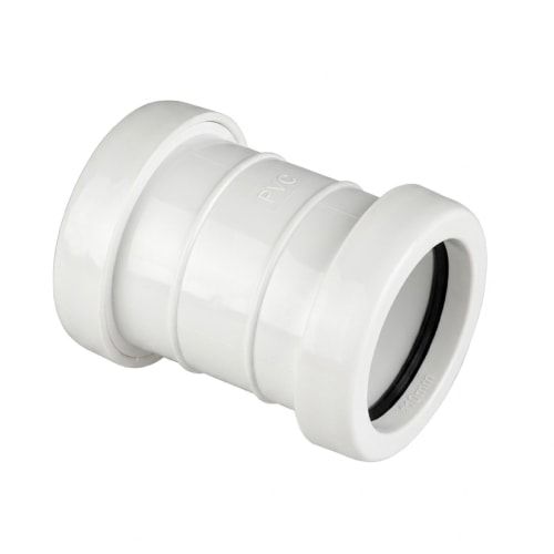 FloPlast Push Fit Waste Coupling - 40mm White - Pack of 2