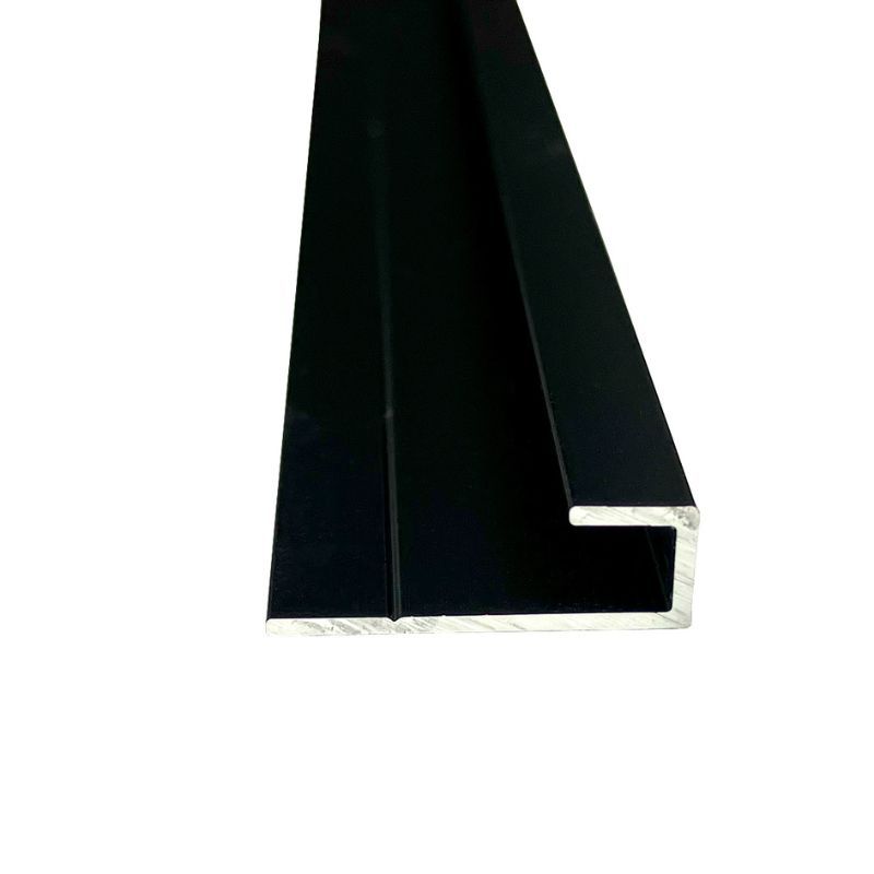Wetwall Bathroom Alloy Panel 4mm End Cap - 2440mm Matt Black
