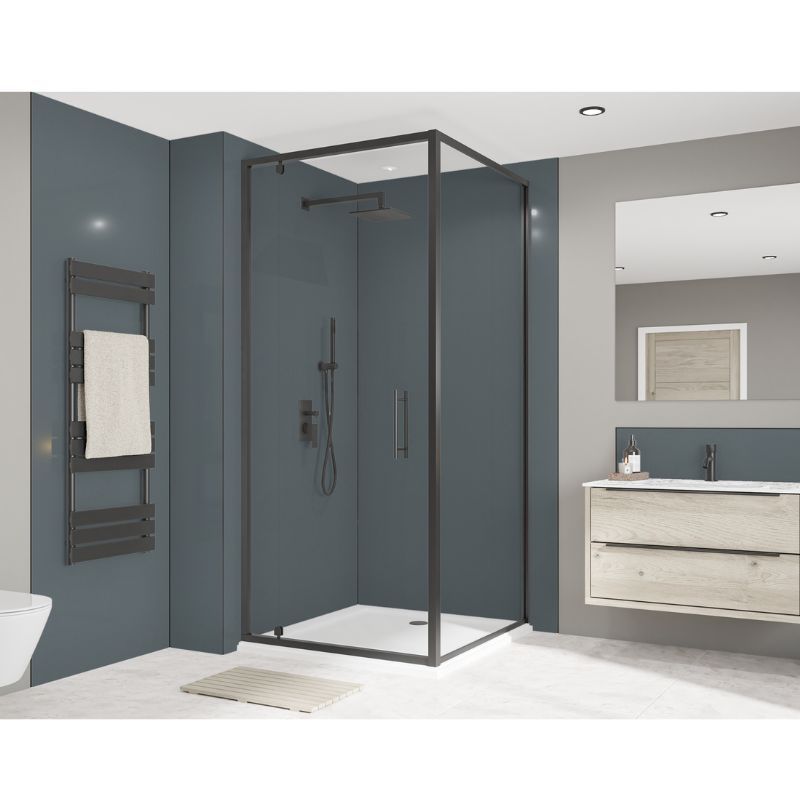 Wetwall Bathroom Wall Panel - 2440mm x 1220mm x 4mm - Malibu Grey / Storm Blue