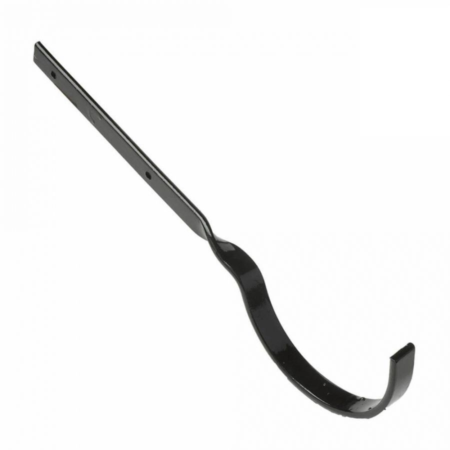 Cast Iron Deep Half Round Gutter Rafter Bracket - 100mm Galvanised Black Painted