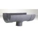 Cast Iron Deep Half Round Gutter Running Outlet - 125mm for 75mm Downpipe Primed