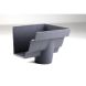Cast Iron Moulded Ogee Gutter Right Hand Stopend Outlet - 125mm for 65mm Downpipe Primed