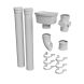 FloPlast 110mm Industrial/Xtraflo Downpipe Kit - Hopper w Access Pipe - White