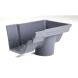 Cast Iron Notts Ogee Gutter Right Hand Stopend Outlet - 115mm for 75mm Downpipe Primed