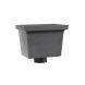 Cast Iron Rectangular Standard Hopper Head Plain Outlet - 305mm for 75mm Downpipe Grey Primed
