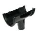 FloPlast Deepflow/ Hi-Cap Gutter Running Outlet - 115mm x 75mm Black