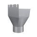 Lindab Rectangular Steel Gutter Outlet 87mm - 140mm Silver Metallic