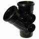 FloPlast Ring Seal Soil Branch - 135 Degree x 110mm Black