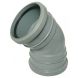 FloPlast Ring Seal Soil Bend Double Socket - 135 Degree x 110mm Grey