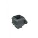 Cast Iron Square Downpipe Eared Loose Socket with Spigot - 75mm Primed