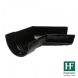 Cast Iron Deep Half Round Gutter Right Hand Angle - 135 Degree x 100mm Black