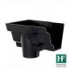 Cast Iron Moulded Ogee Gutter Left Hand Stopend Outlet - 125mm for 100mm Downpipe Black