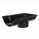 Cast Iron Beaded Half Round Gutter Stopend Outlet - 115mm for 65mm Downpipe Black