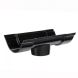 Cast Iron Beaded Half Round Gutter Running Outlet - 125mm for 65mm Downpipe Black