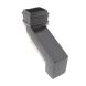 Cast Iron Rectangular Downpipe - 380mm Front Projection 100mm x 75mm Black