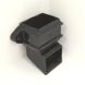 Cast Iron Square Downpipe Eared Shoe - 75mm Black