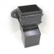 Cast Iron Square Downpipe Eared Anti-Splash Shoe - 100mm Black