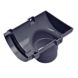 FloPlast Half Round Gutter Stopend Outlet - 112mm Anthracite Grey