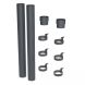 Galeco Steel Round Socket Downpipe Kit Graphite Grey - 87mm Diameter