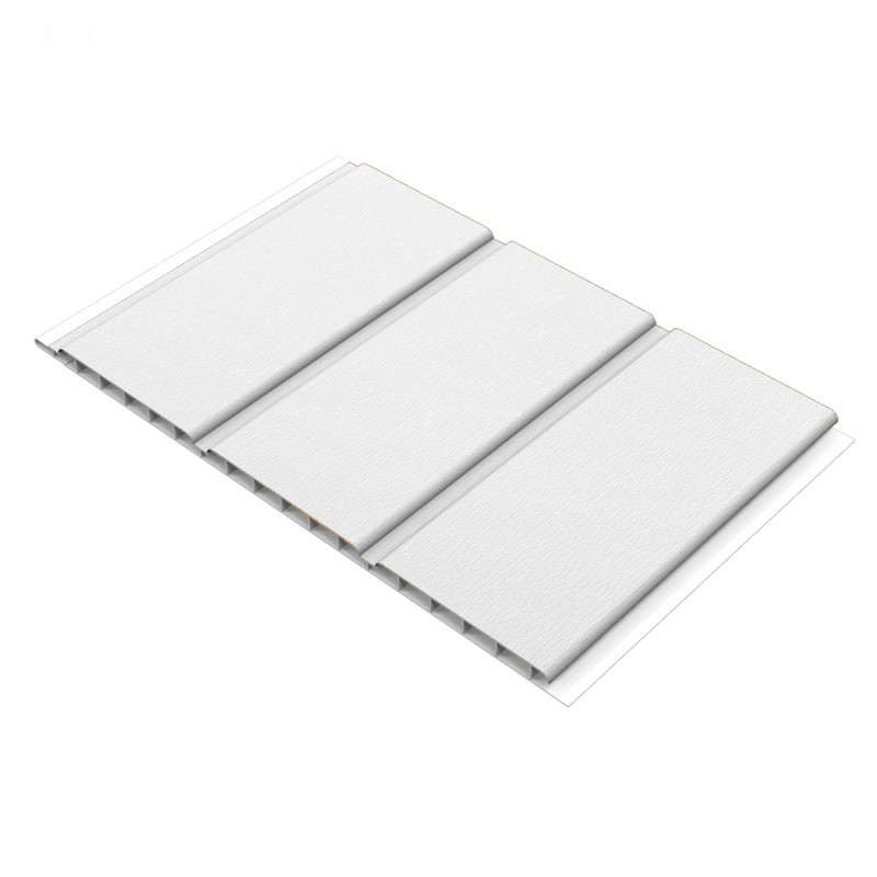 300mm White Woodgrain Hollow Soffit Board - 10mm x 5mtr - Pack of 4