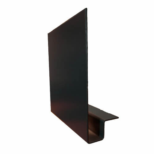 Aluminium Fascia J Profile Box End Assembly - 400mm x 2mm x 400mm Black