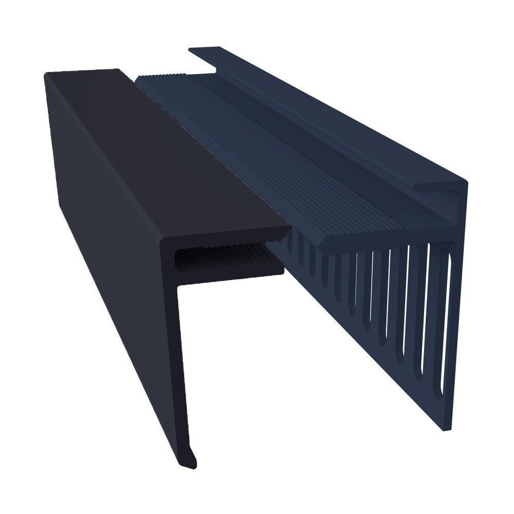 Weatherboard Cladding Vented Top Edge Closer Trim - 25mm Slate Grey