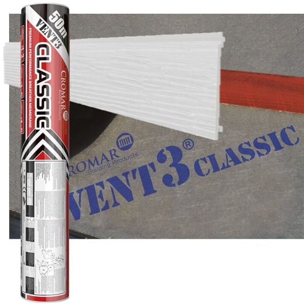 Cromar Breather Membrane Vent 3 Classic - 1Mtr X 50Mtr X 115Gsm
