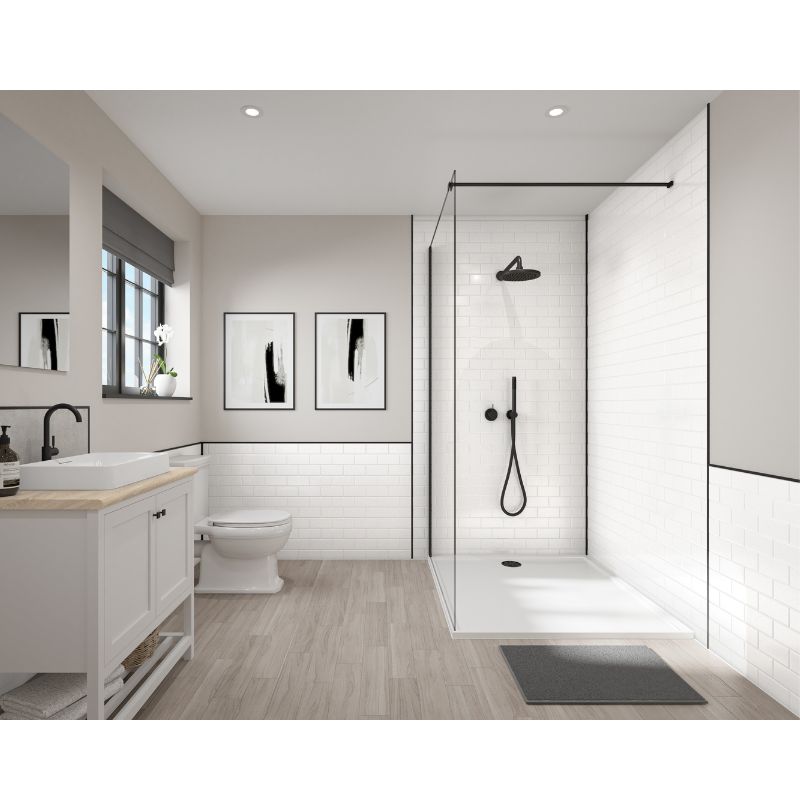 Wetwall White Compact Composite Vertical Wall Panel - 2440Mm X 1220Mm X 3Mm - Pure
