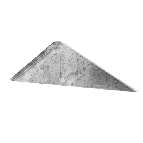 Zinc V Roof Ridge Stop End - 160mm Side
